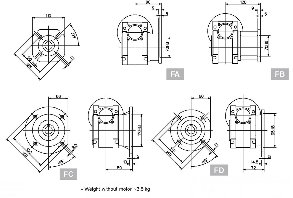 NRV-E蜗轮蜗杆减速机(图7)
