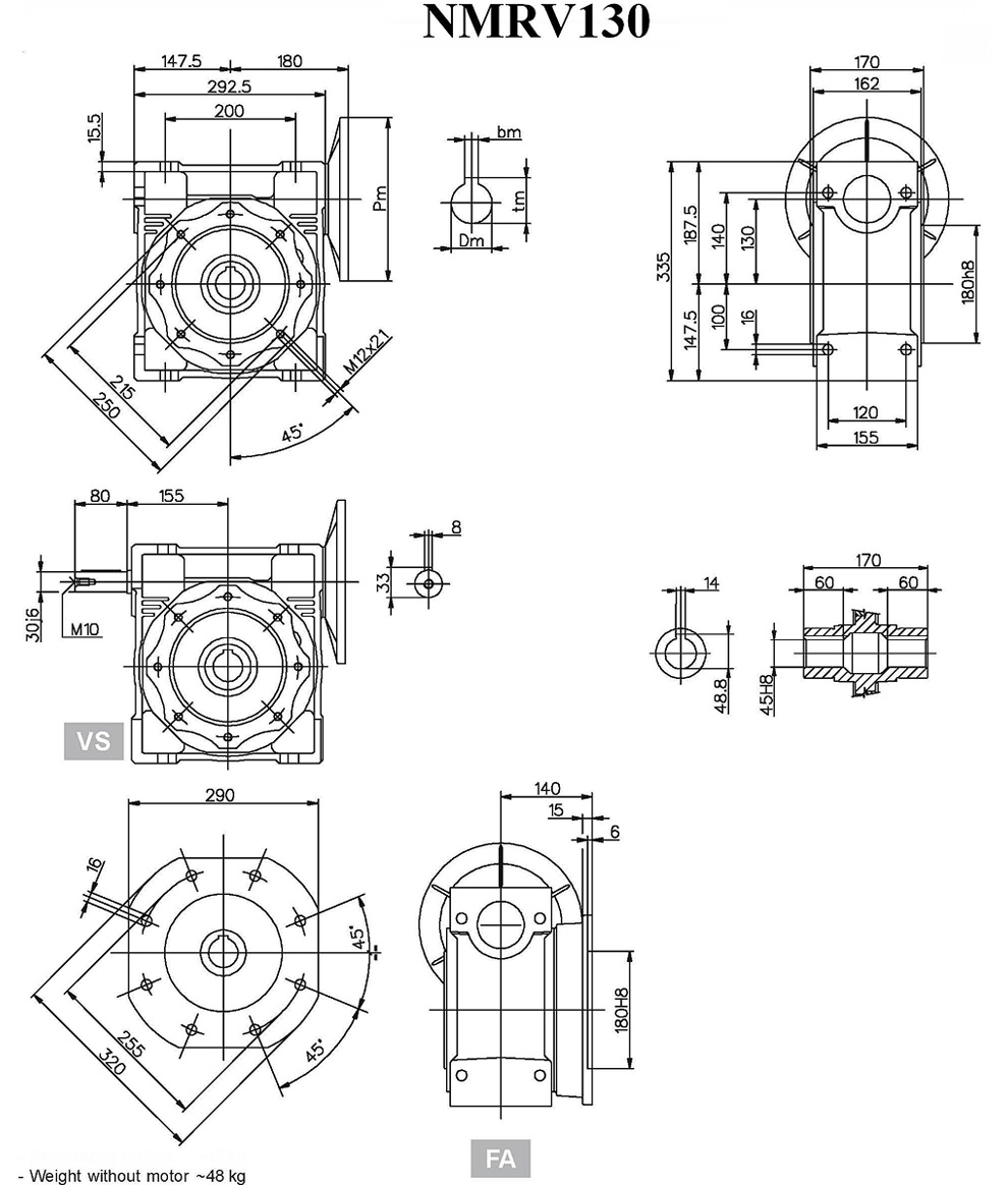 NRV-E蜗轮蜗杆减速机(图16)