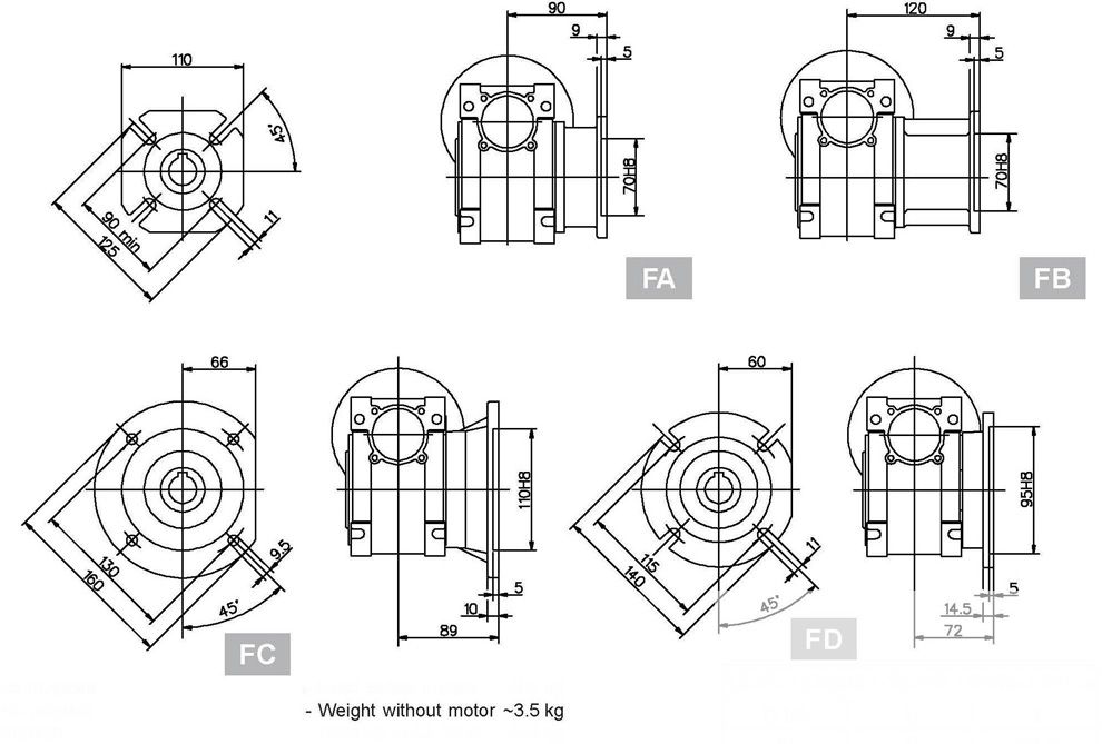 RV-E蜗轮蜗杆减速机(图7)