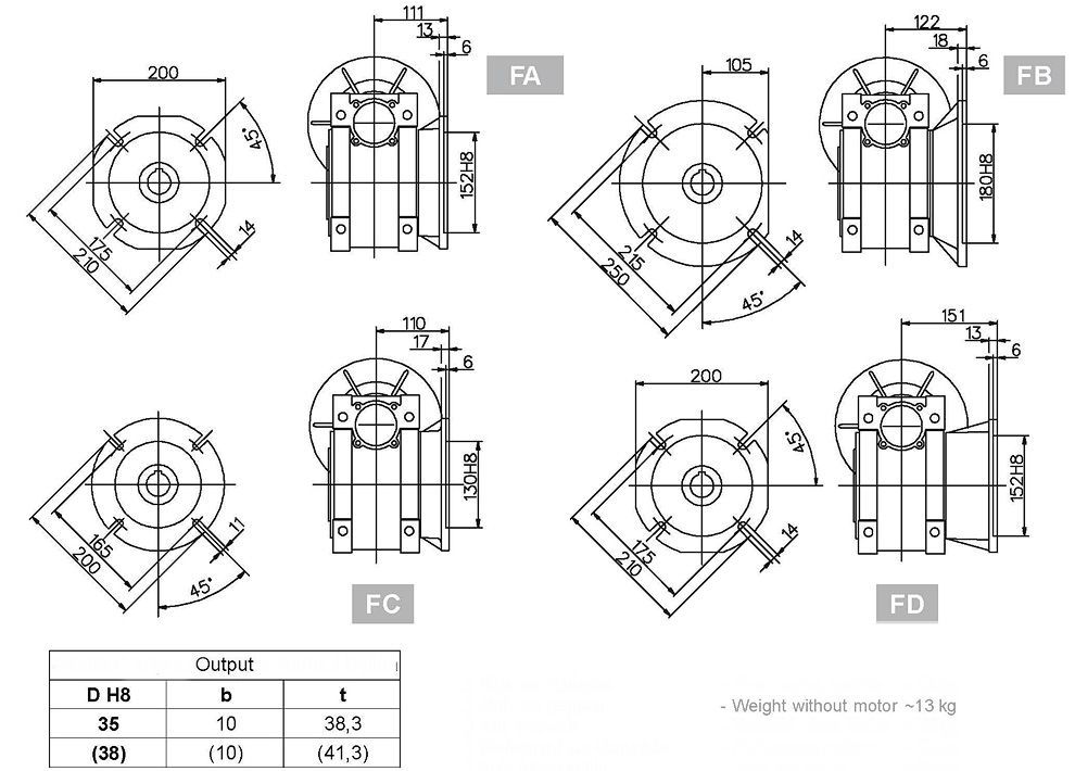 RV-E蜗轮蜗杆减速机(图13)